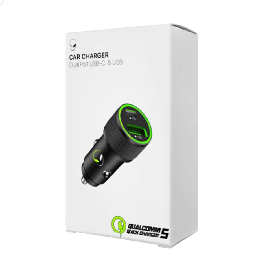 Cargador Carro Dual Port (usb Y Usbc) Atomic Carga Rapida