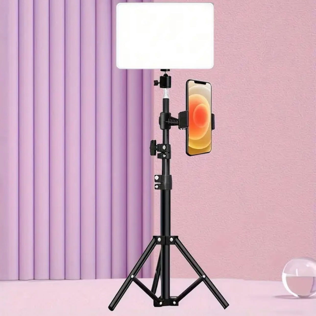 Luz De Panel Led Con Soporte O Tripode De Hierro Ajustable Hasta 1.1m Kit Creadores De Contenido